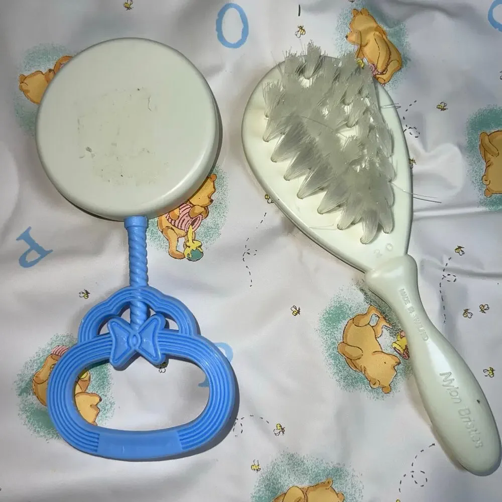 Disney's Classic Winnie the Pooh Mini Diaper Bag rattle, brush Accessories blue